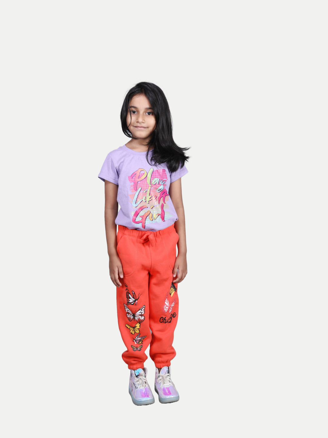 Radprix Kid Girls Orange Printed Joggers