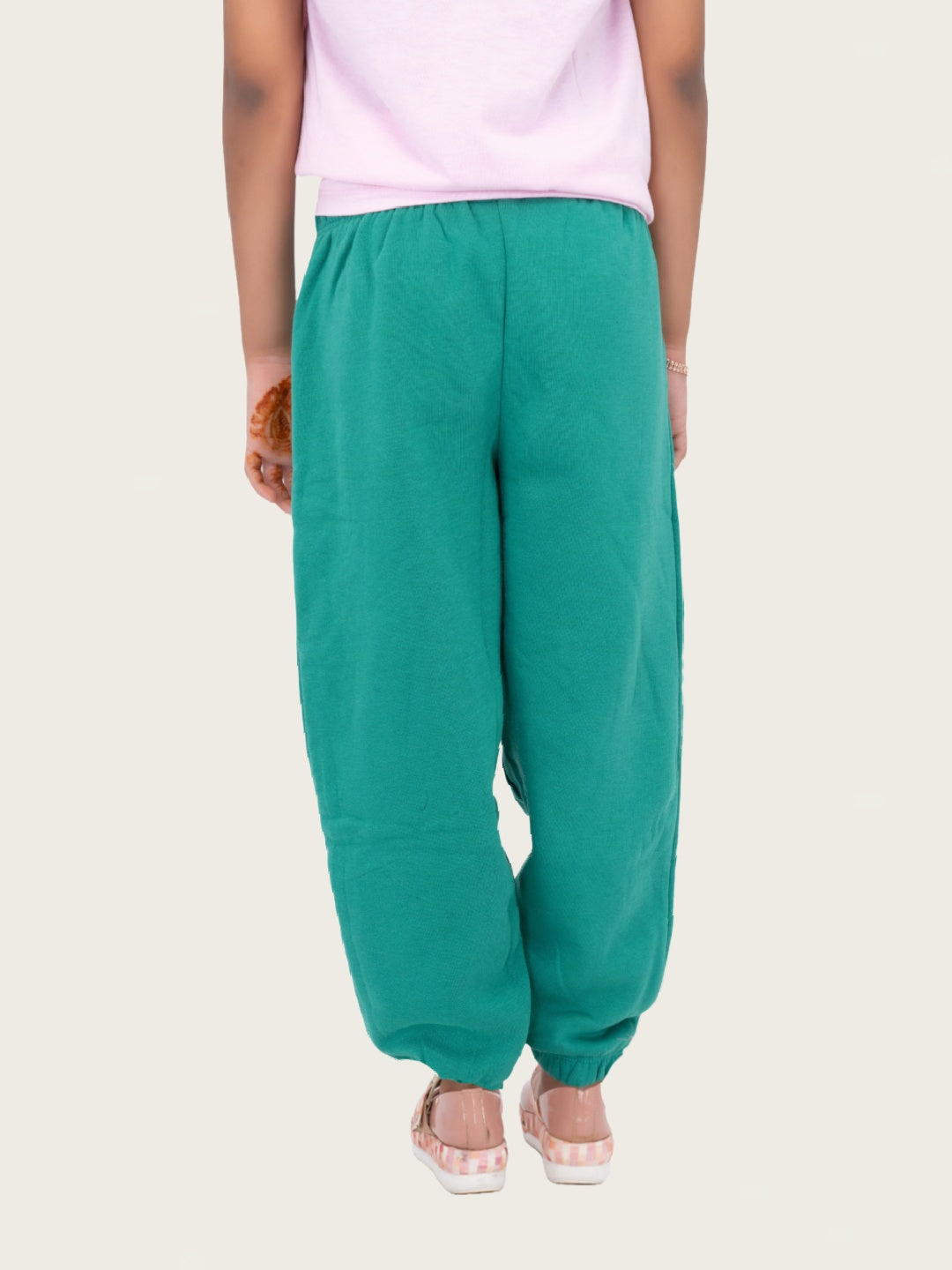 Radprix Kid Girls Dark Green Printed Joggers