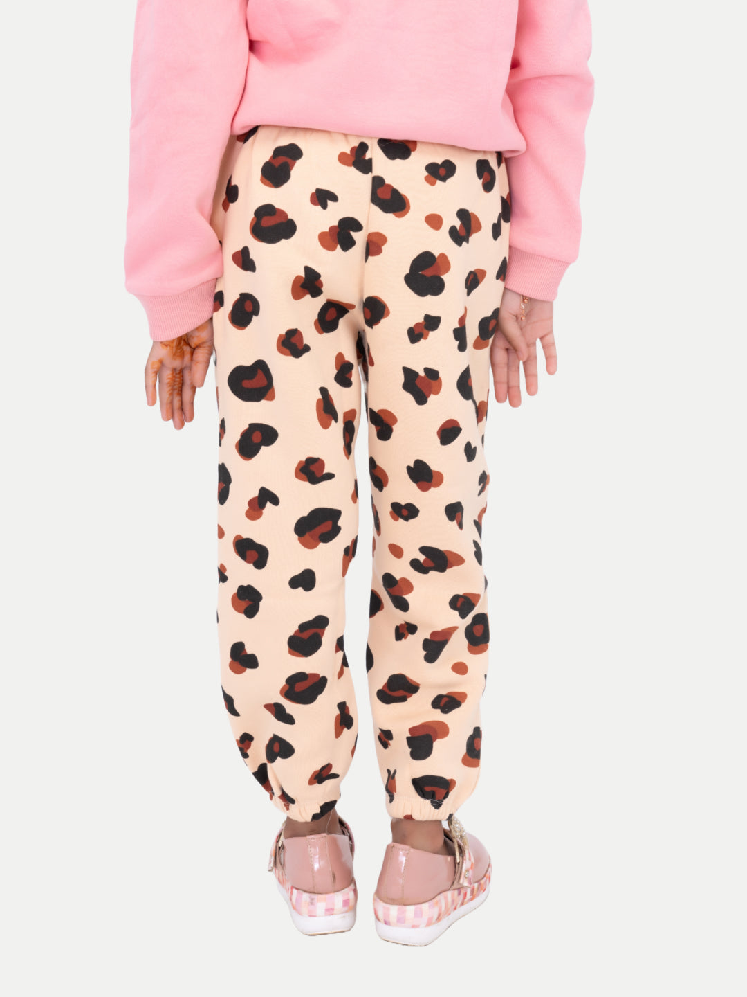 Radprix Kid Girls Beige and Black Printed Joggers