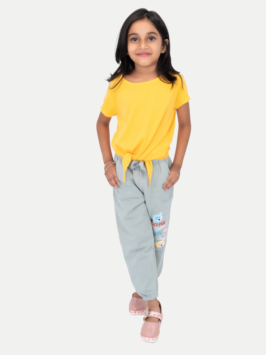 Radprix Kid Girls Grey Printed Joggers