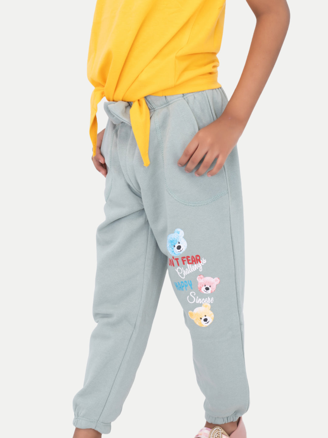 Radprix Kid Girls Grey Printed Joggers