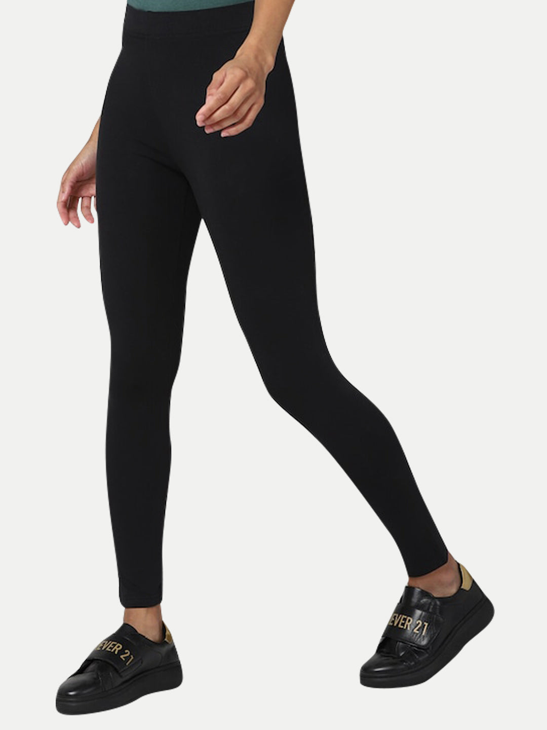 Radprix Kid Girls Black solid leggings