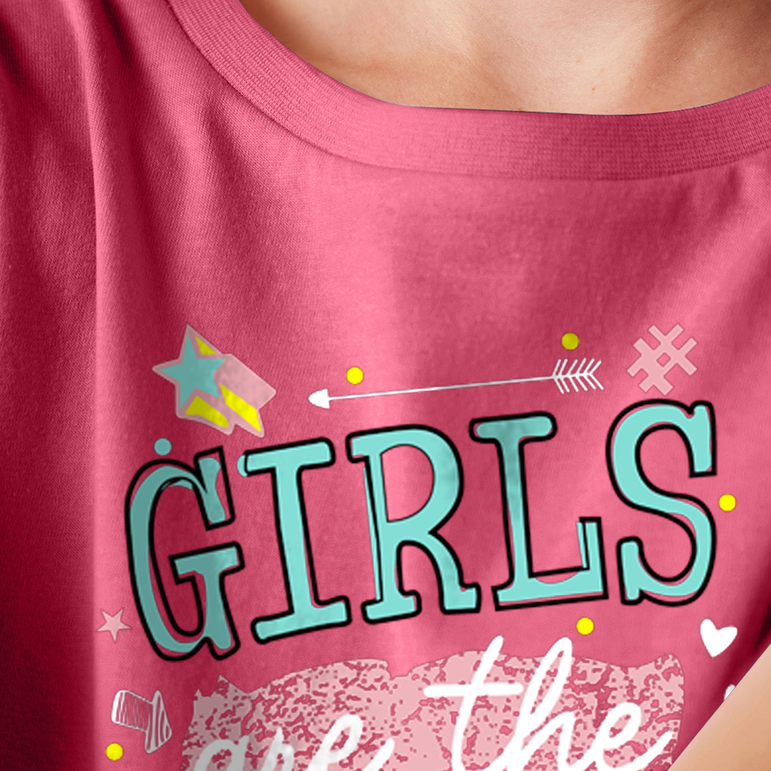 Radprix Kid Girls Light Pink Printed Crew Neck T-shirt