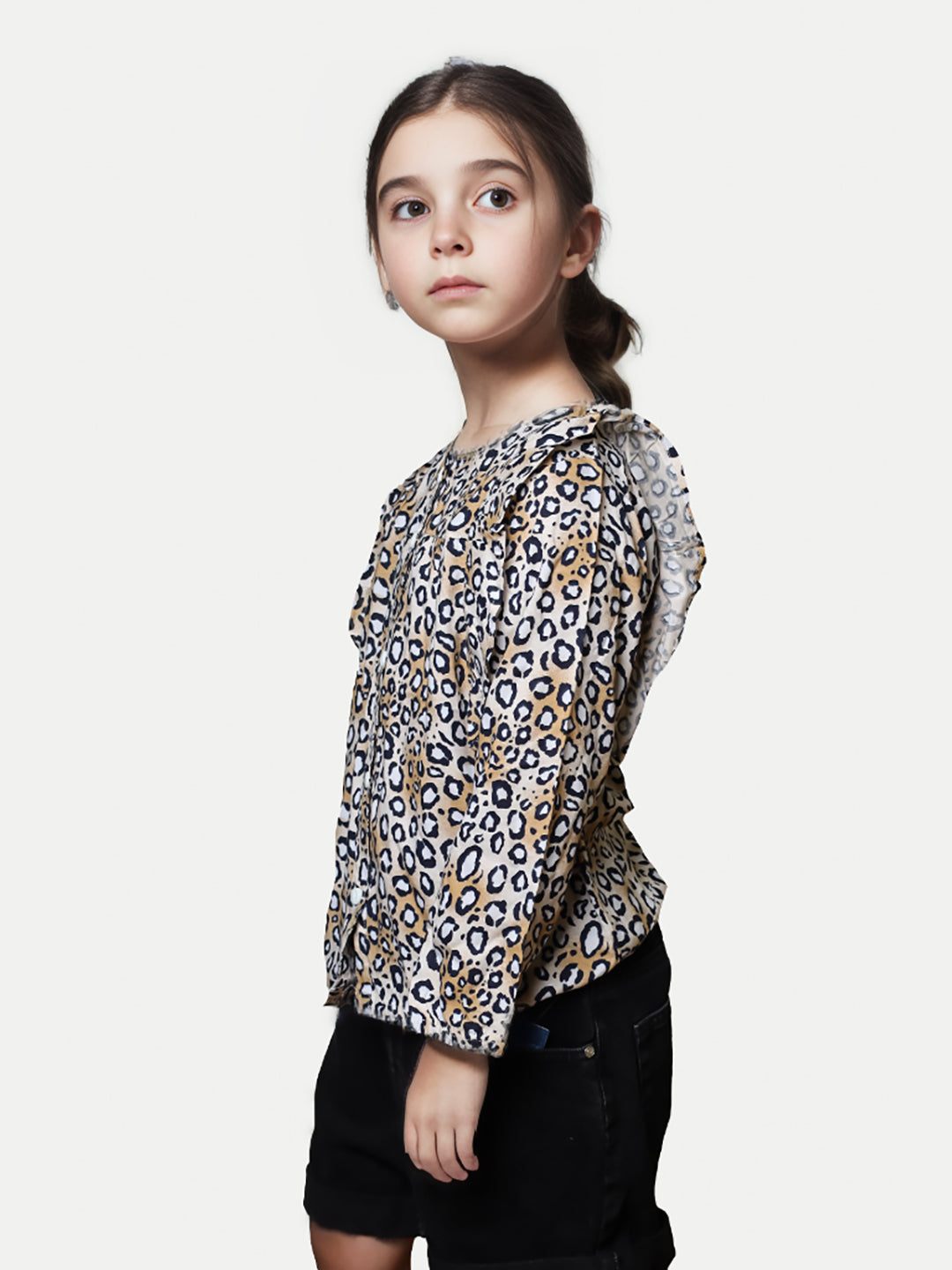 Radprix Kid Kid Girls Brown All-over Printed Blouse