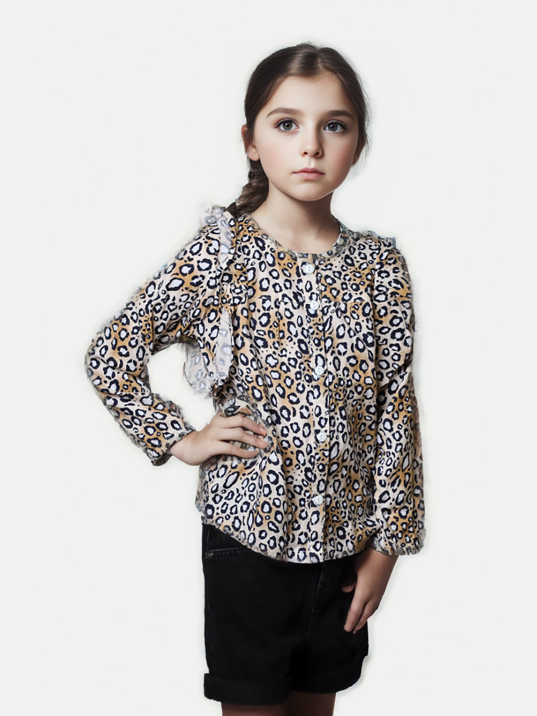 Radprix Kid Kid Girls Brown All-over Printed Blouse