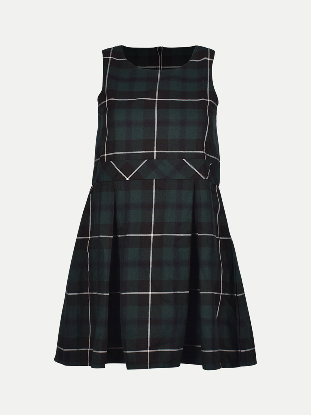 Radprix Kid Girls Green A-line Pleated-dress with Checks