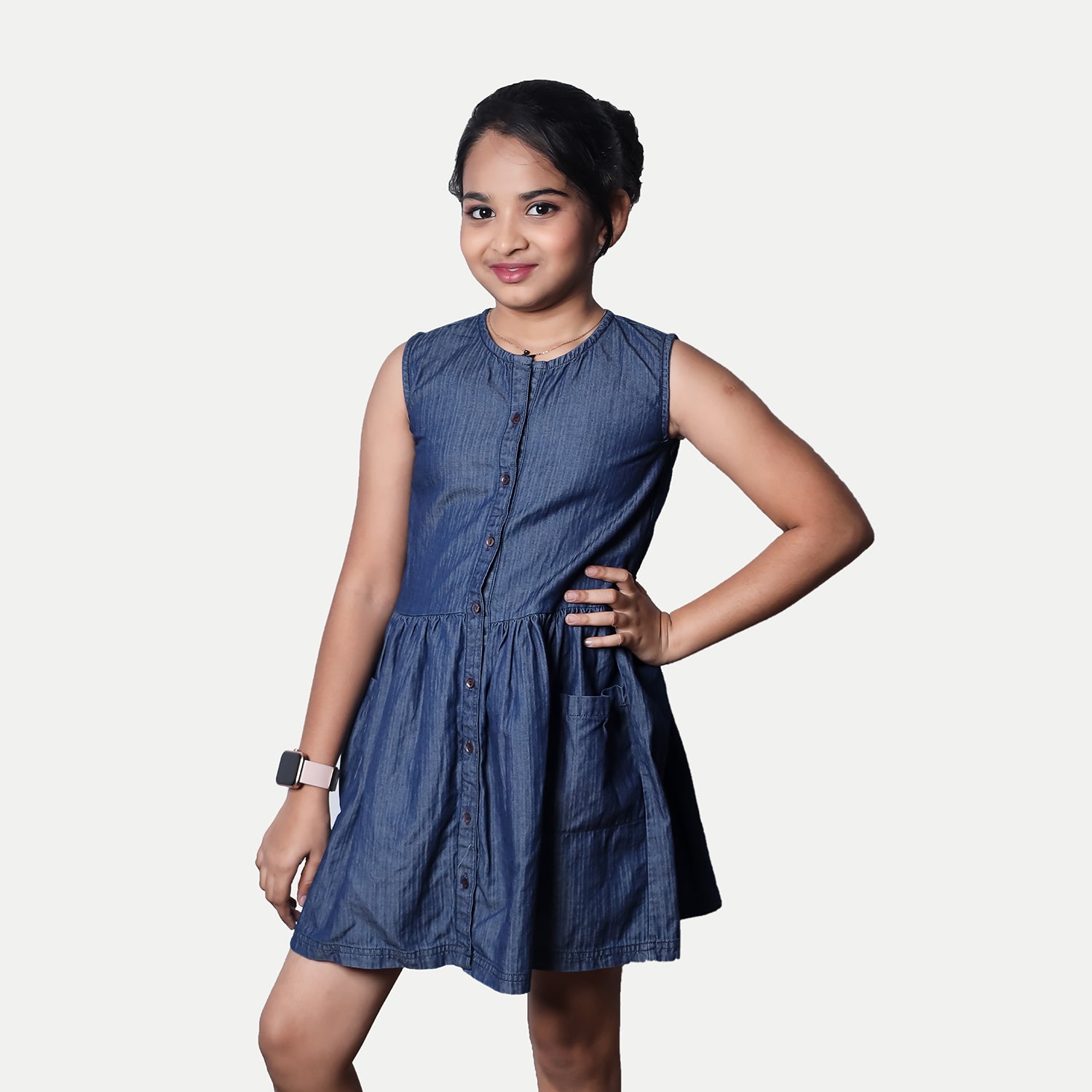 Radprix Kid Girls Blue Cotton Dress