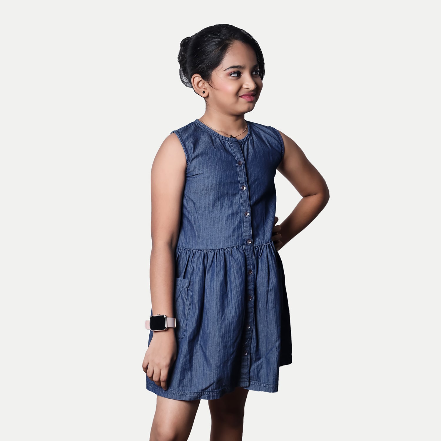 Radprix Kid Girls Blue Cotton Dress