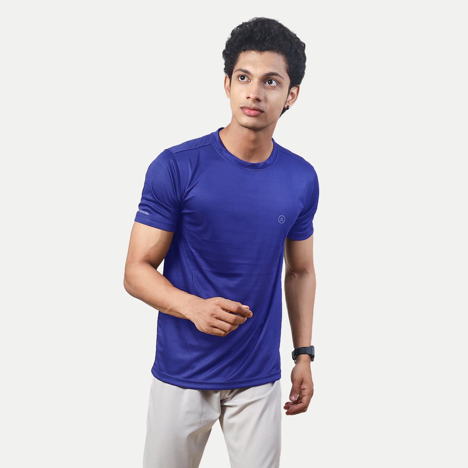 Radprix Men blue Polyester Active Round Crew neck T-Shirt