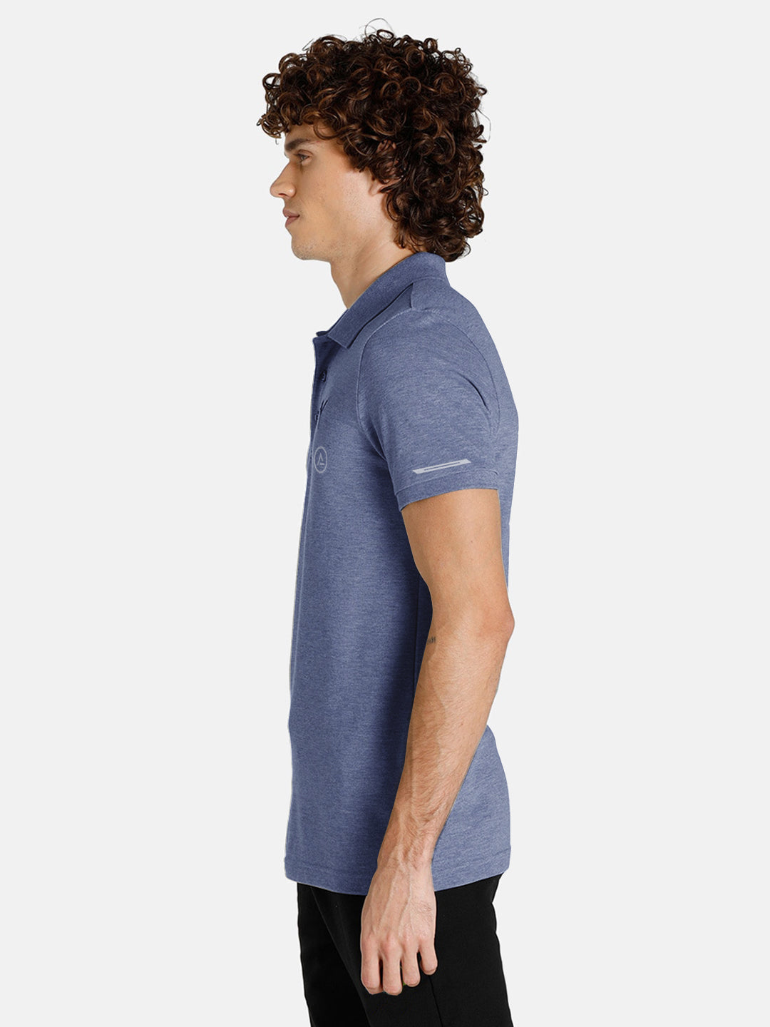 Radprix Men Activewear Blue Polyester Polo T-shirt