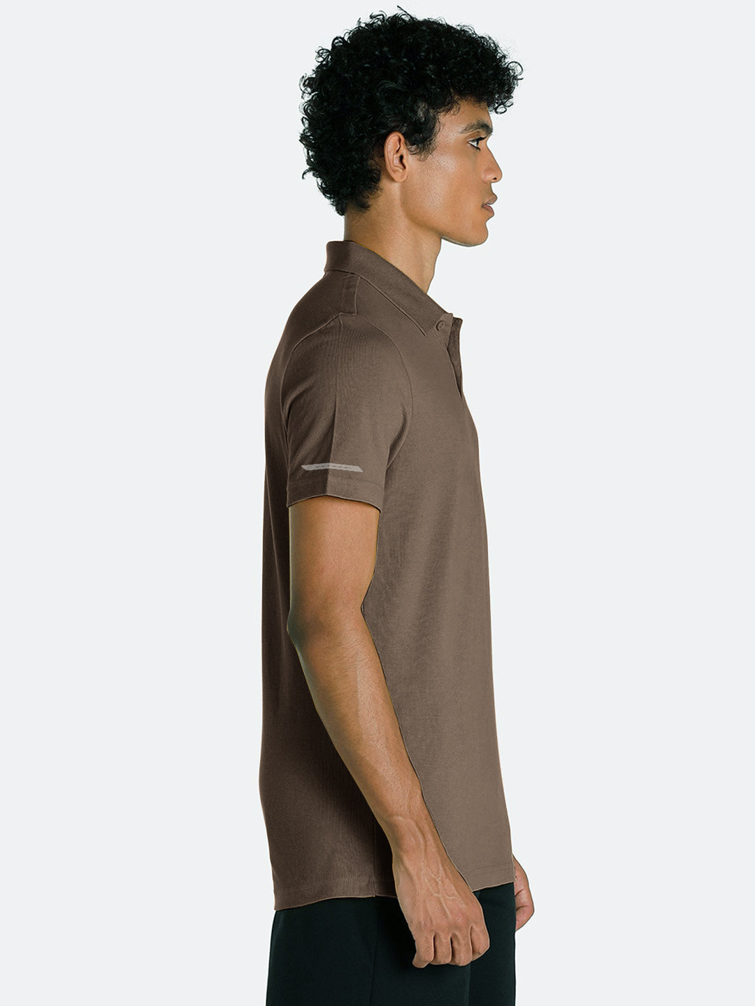 Radprix Men Activewear Brown Polyester Polo T-shirt