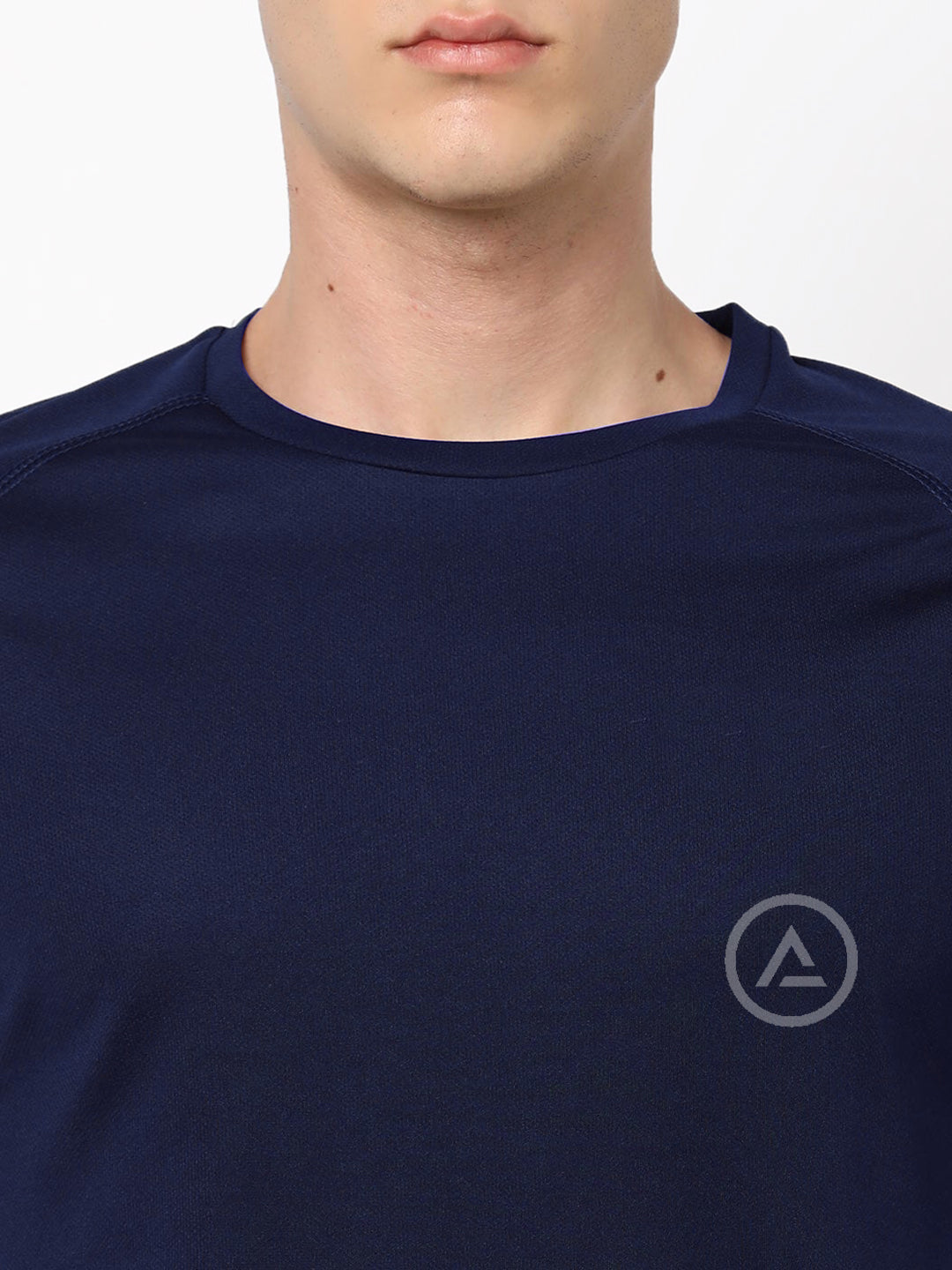 Radprix Men Navy Blue Textured Sports T-shirt