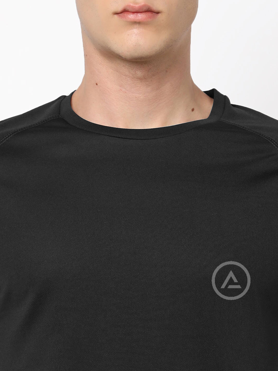 Radprix Men Black Textured Sports T-shirt