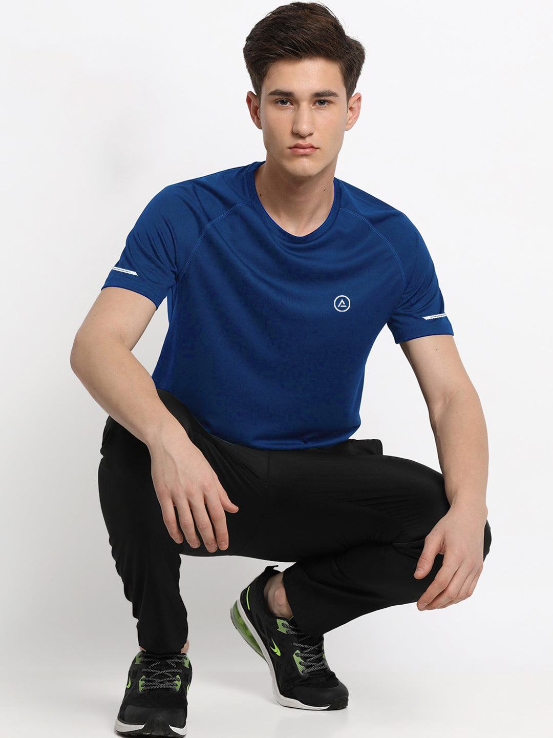 Radprix Men Blue Textured Sports T-shirt