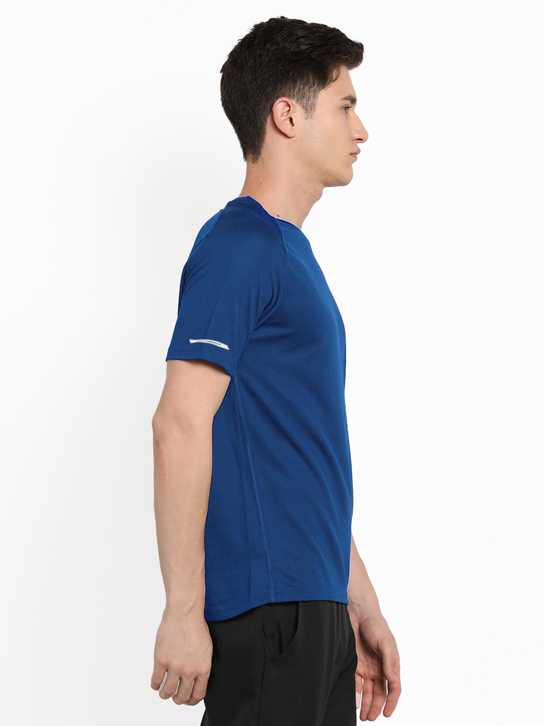 Radprix Men Blue Textured Sports T-shirt