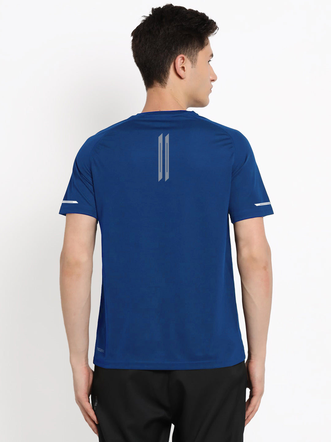 Radprix Men Blue Textured Sports T-shirt