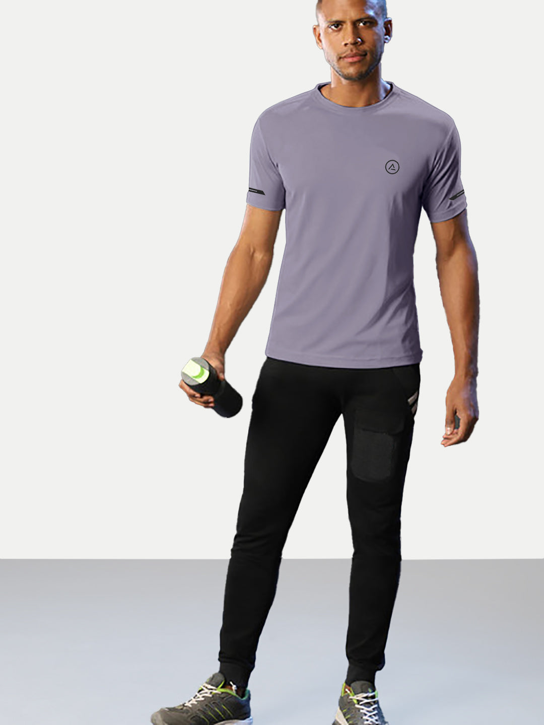 Radprix Men Lilac Regular Fit Sports T-shirt