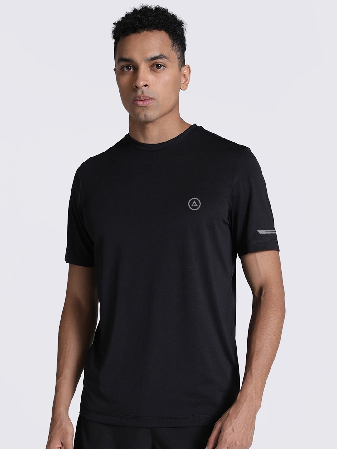 Radprix Men Black Regular Fit Sports T-shirt