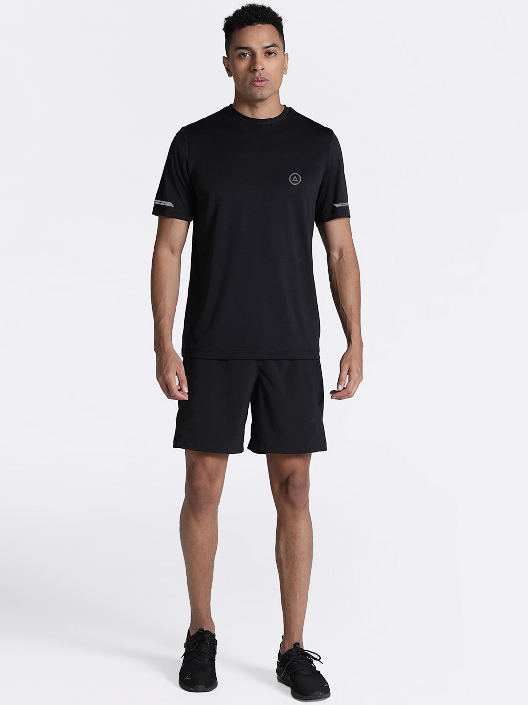 Radprix Men Black Regular Fit Sports T-shirt