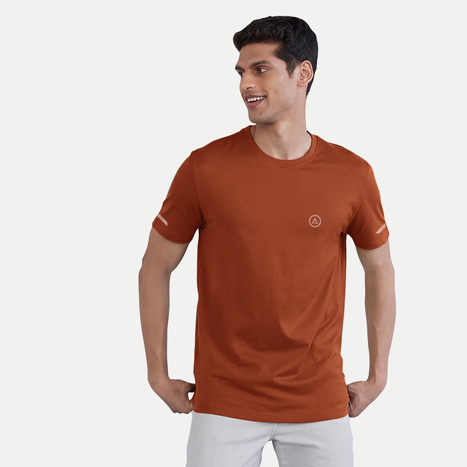 Radprix Men Rust Regular Fit Sports T-shirt