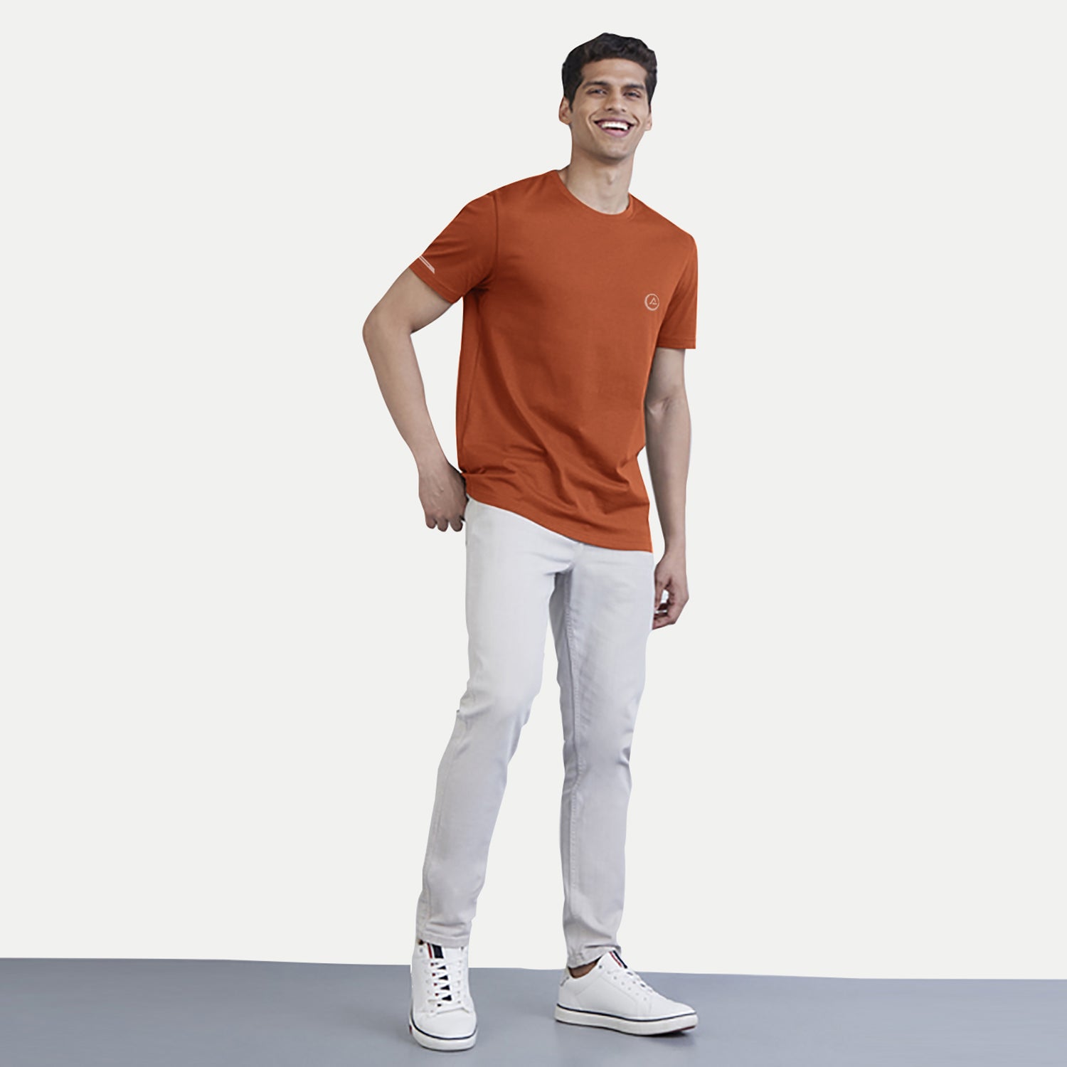 Radprix Men Rust Regular Fit Sports T-shirt