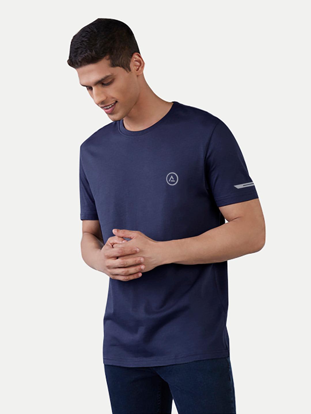 Radprix Men Navy Regular Fit Sports T-shirt