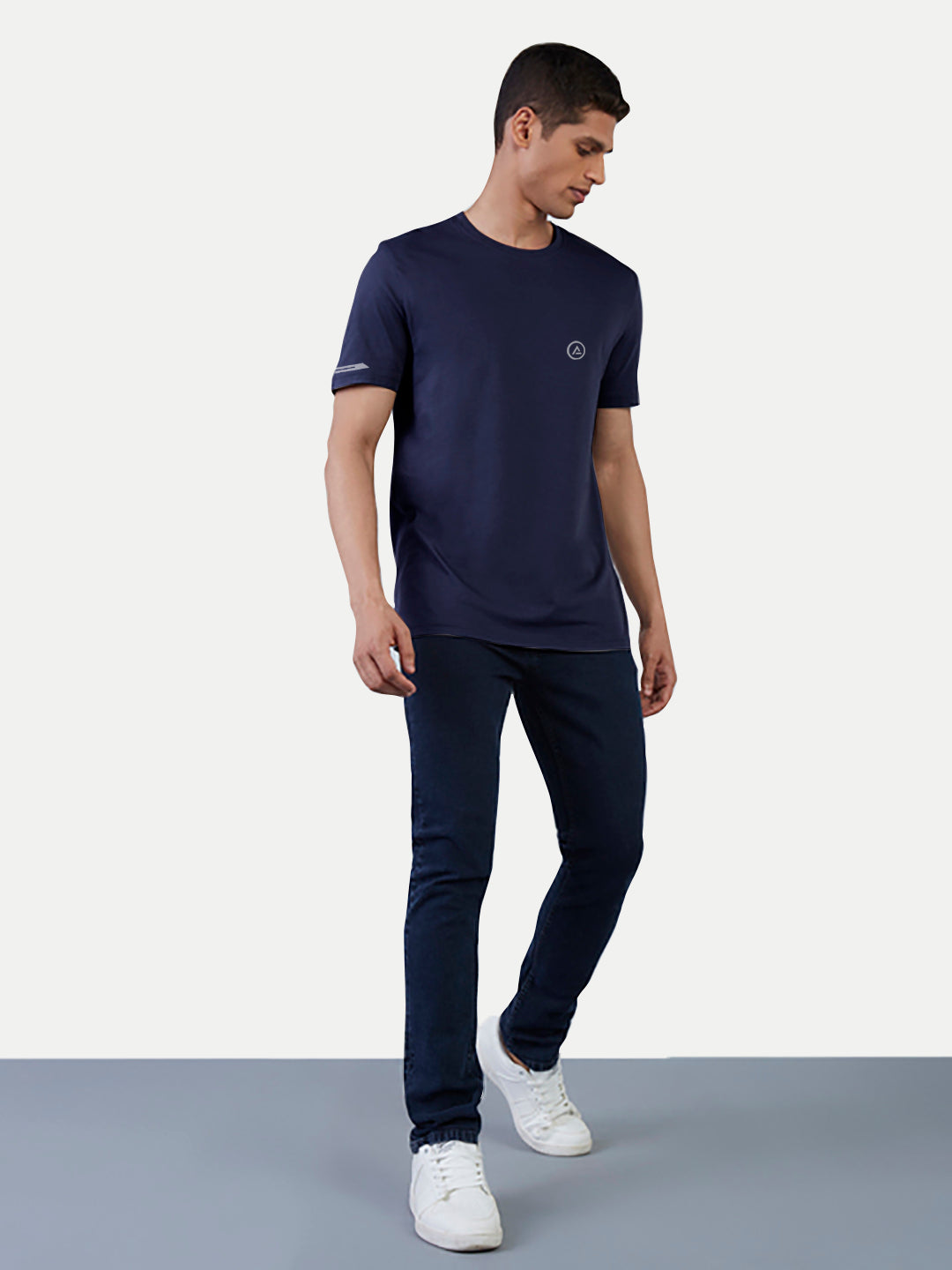 Radprix Men Navy Regular Fit Sports T-shirt