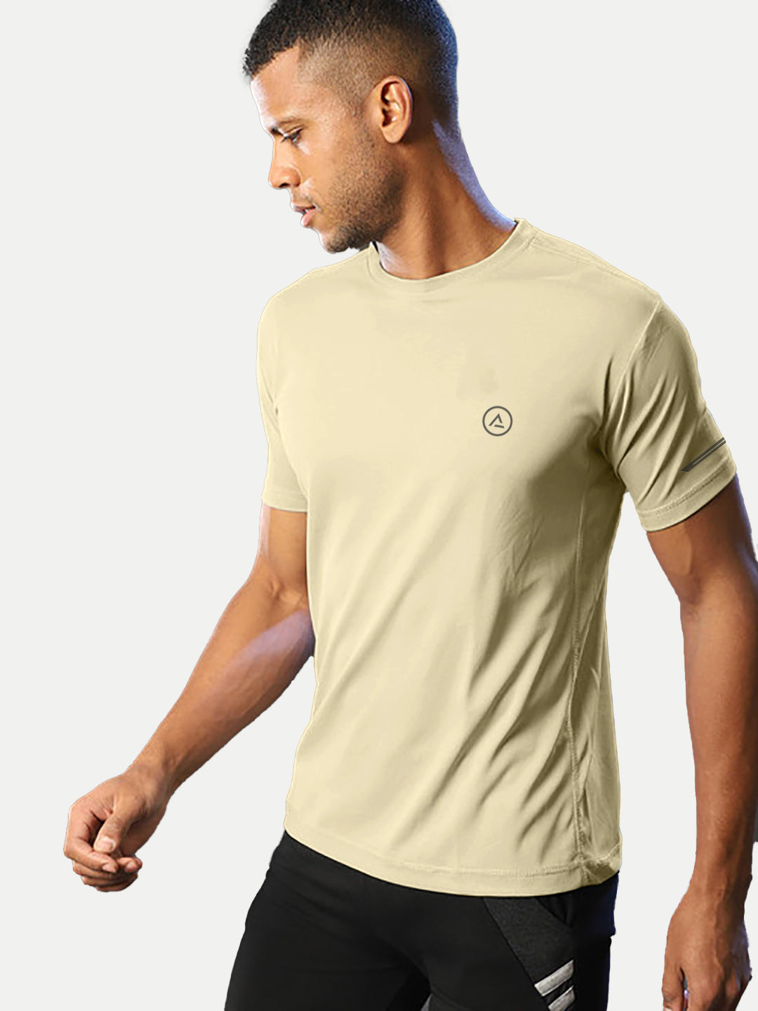 Radprix Men Sand Regular Fit Sports T-shirt