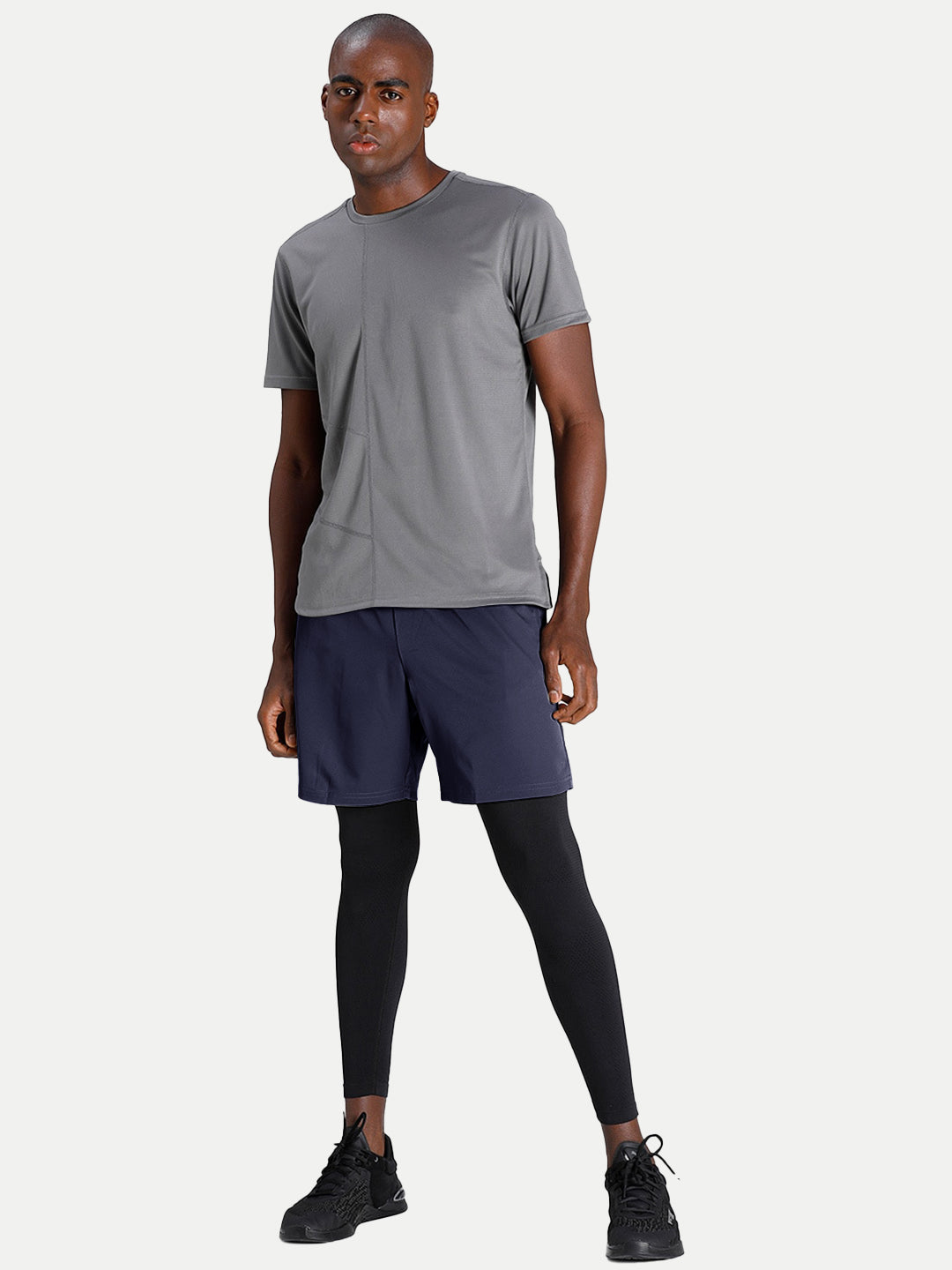 Radprix Men Solid Navy Blue Polyester Athleisure Shorts
