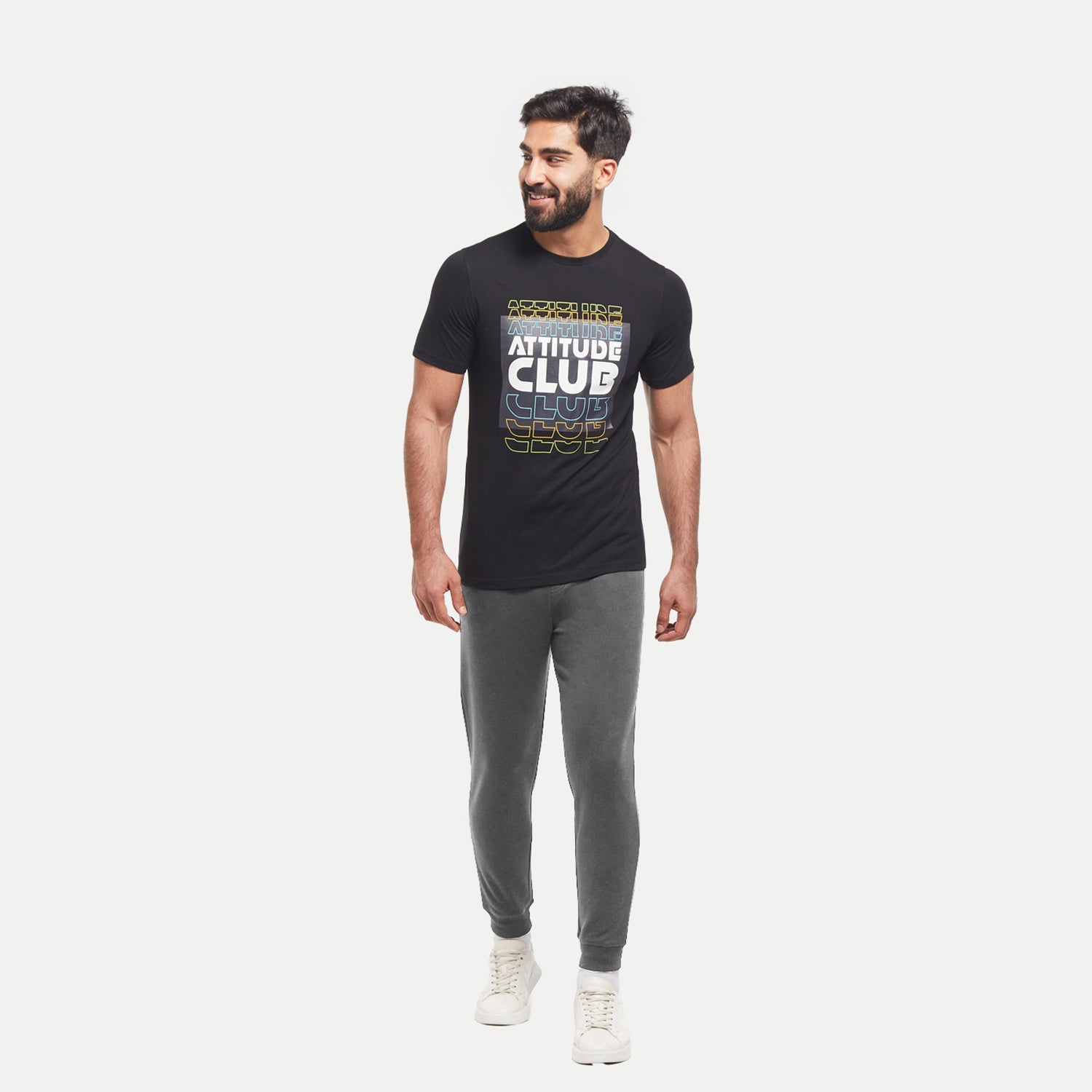 Radprix Mens Anthra Melange Solid Jogger