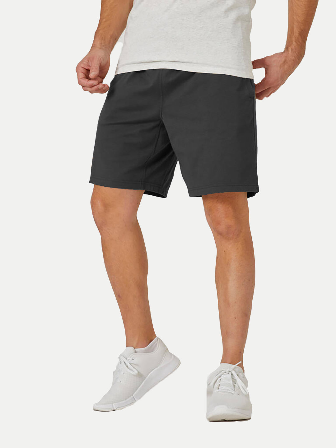 Radprix Mens Steel Grey Solid Knitted Casual Shorts 