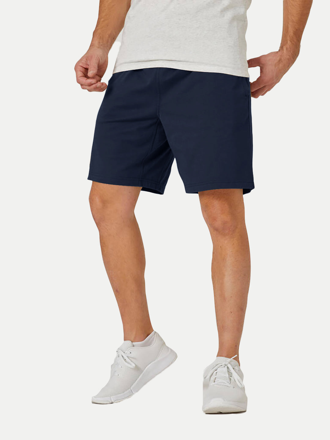 Radprix Mens Navy Solid Knitted Casual Shorts 