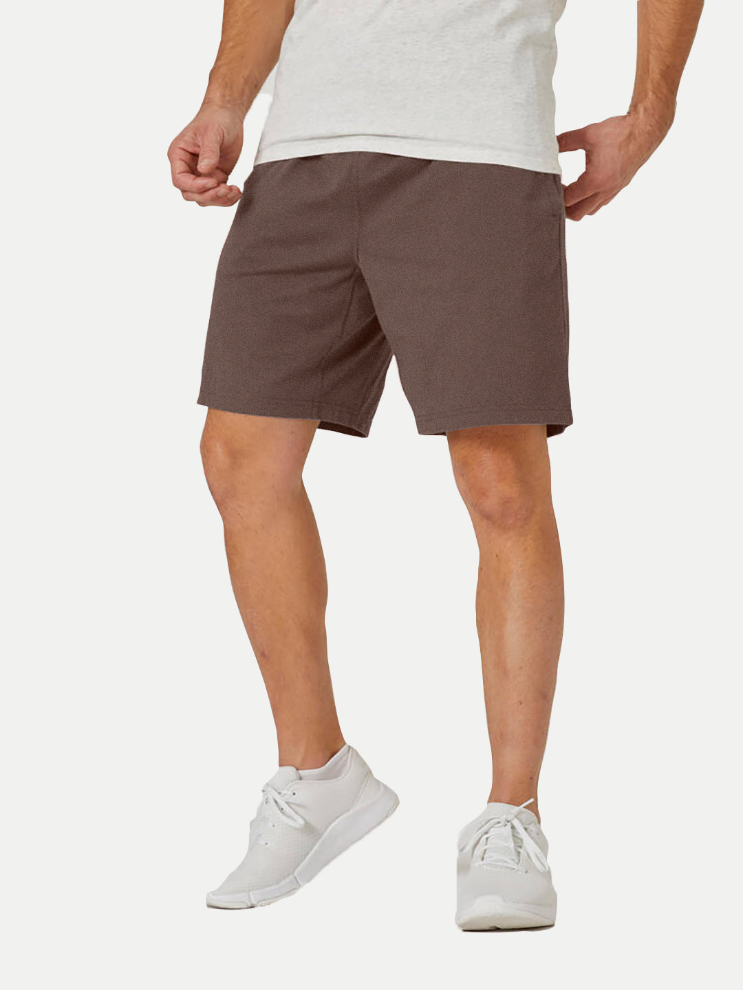 Radprix Mens Coffee Brown Solid Knitted Casual Shorts 