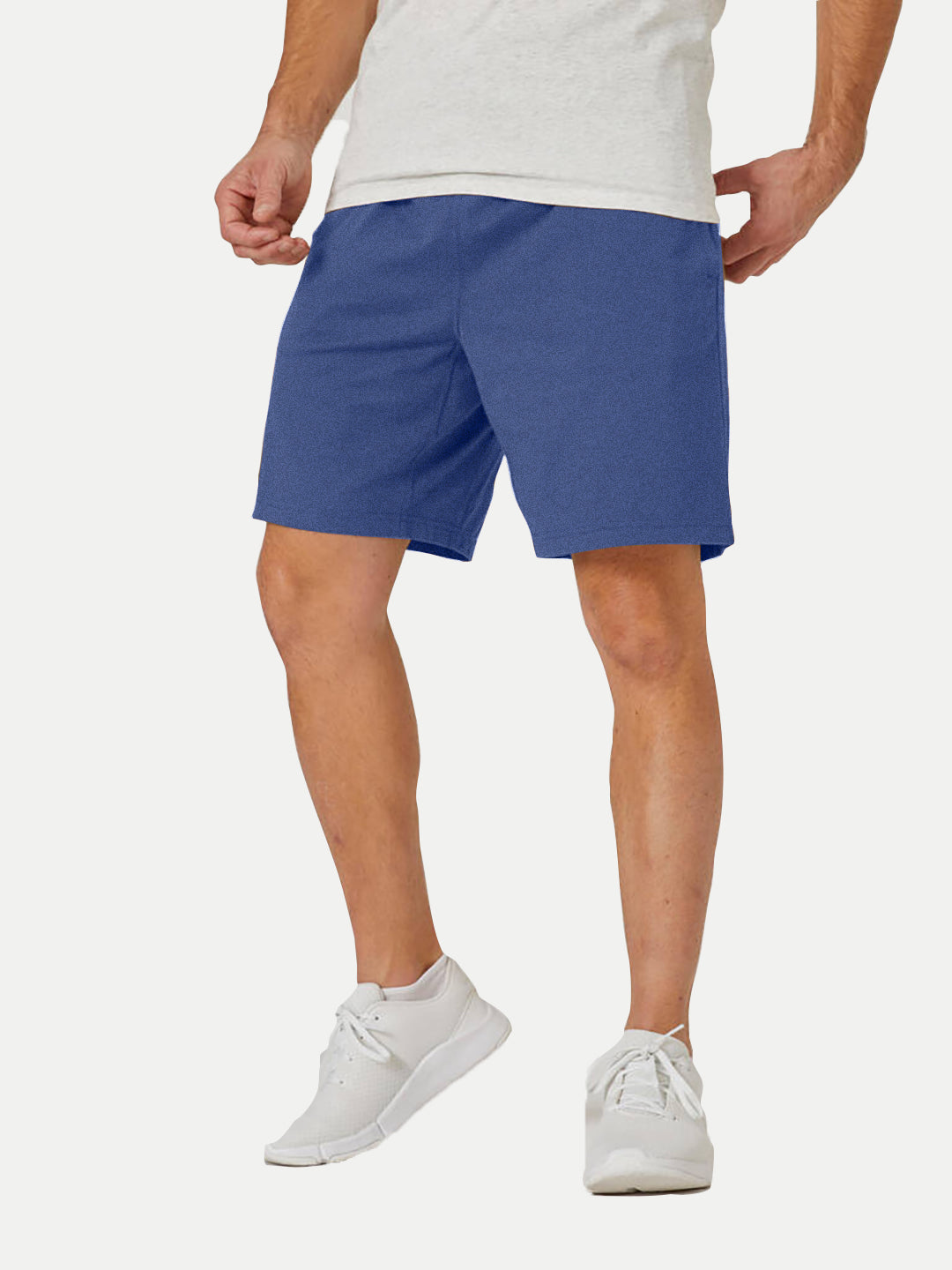 Radprix Mens Royal Blue Melange Solid Knitted Casual Shorts 