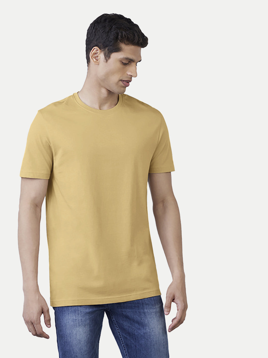 Radprix Men Basic Sand Crew Neck T Shirt