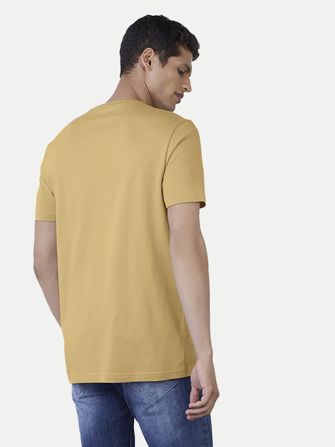 Radprix Men Basic Sand Crew Neck T Shirt