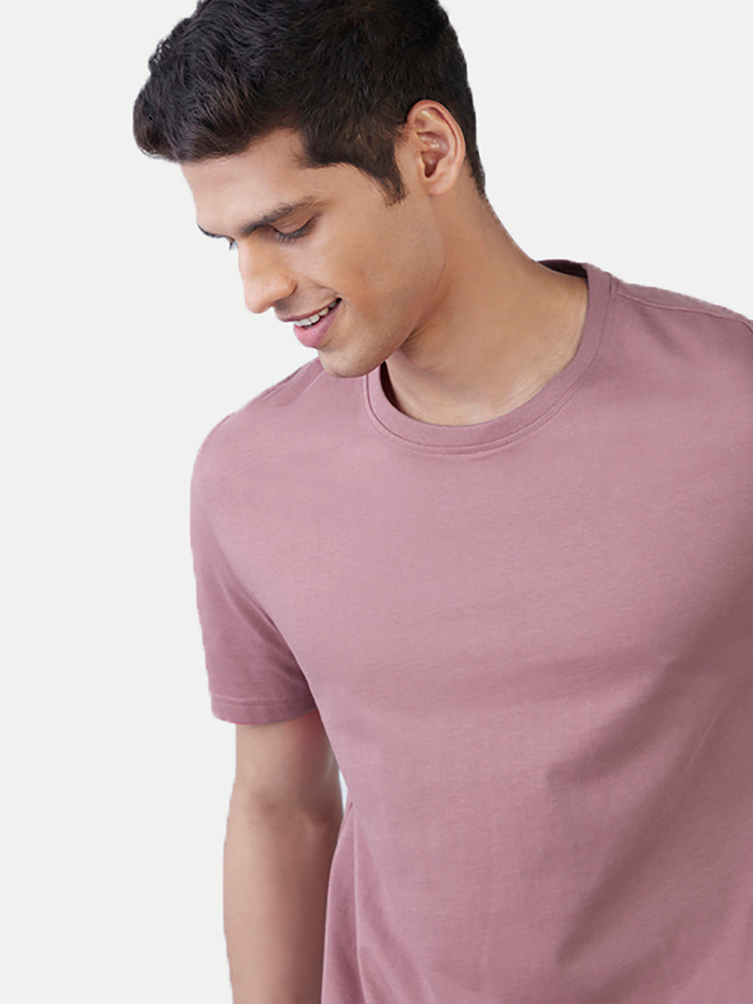 Radprix Men Basic Peach Crew Neck T Shirt