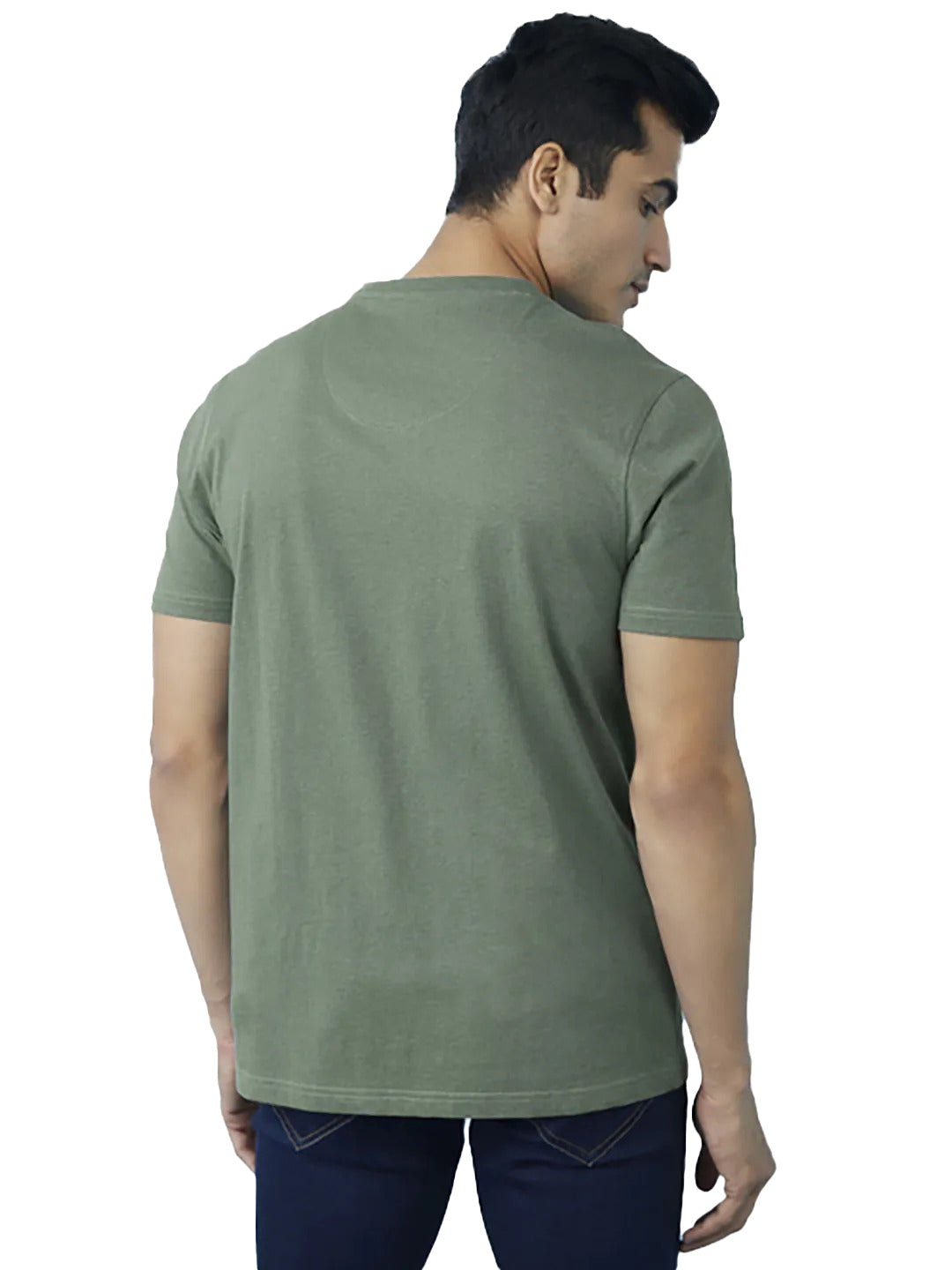 Radprix Men Basic Green V neck T-Shirt