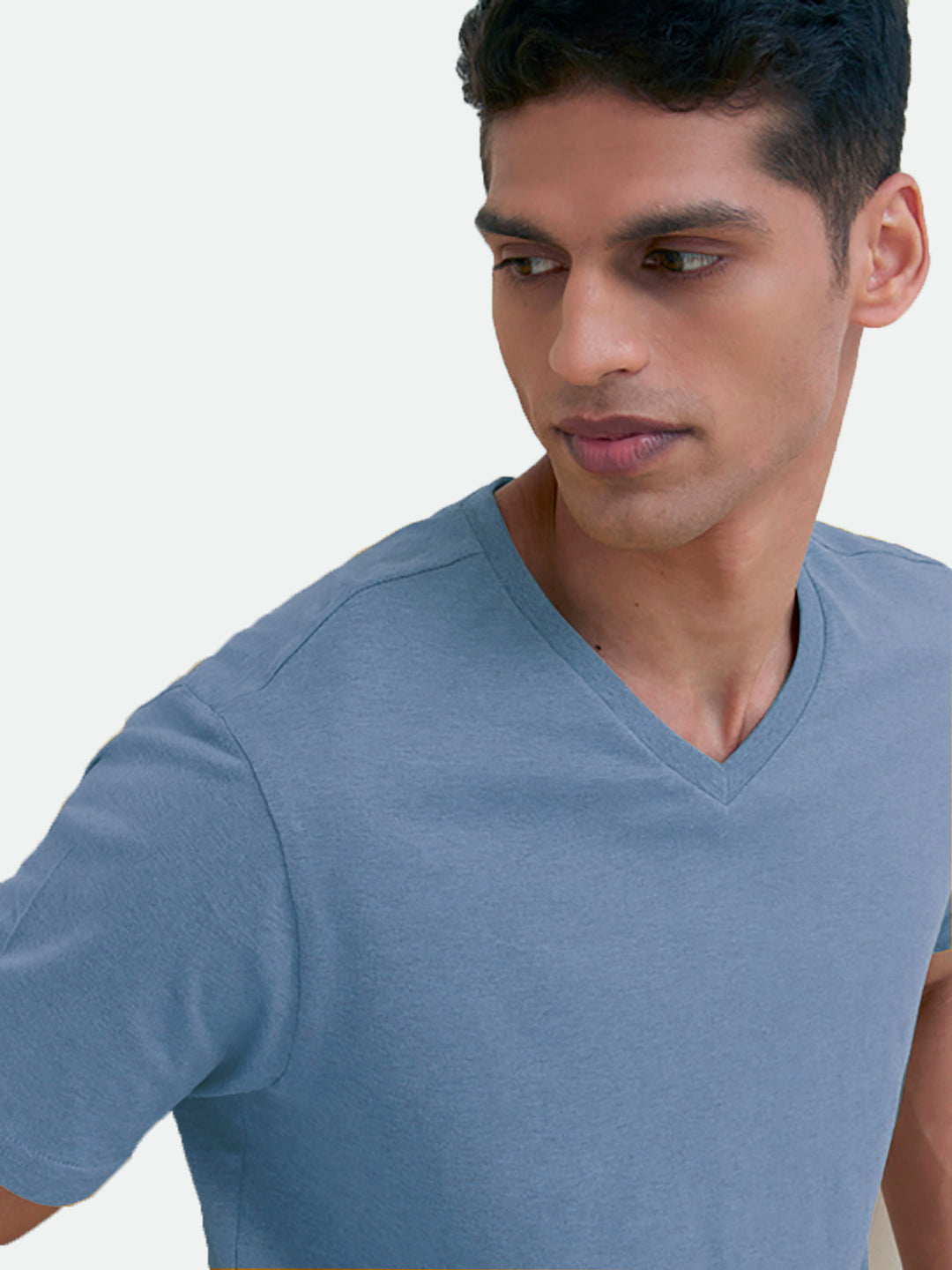 Radprix Men Basic Blue V neck T-Shirt