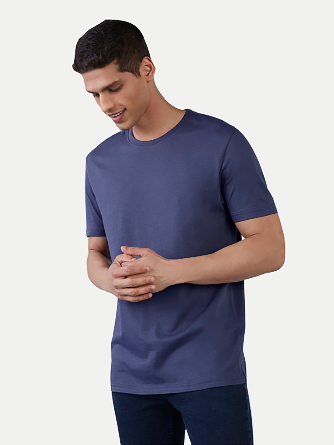 Radprix Men Basic Navy Crew Neck T Shirt