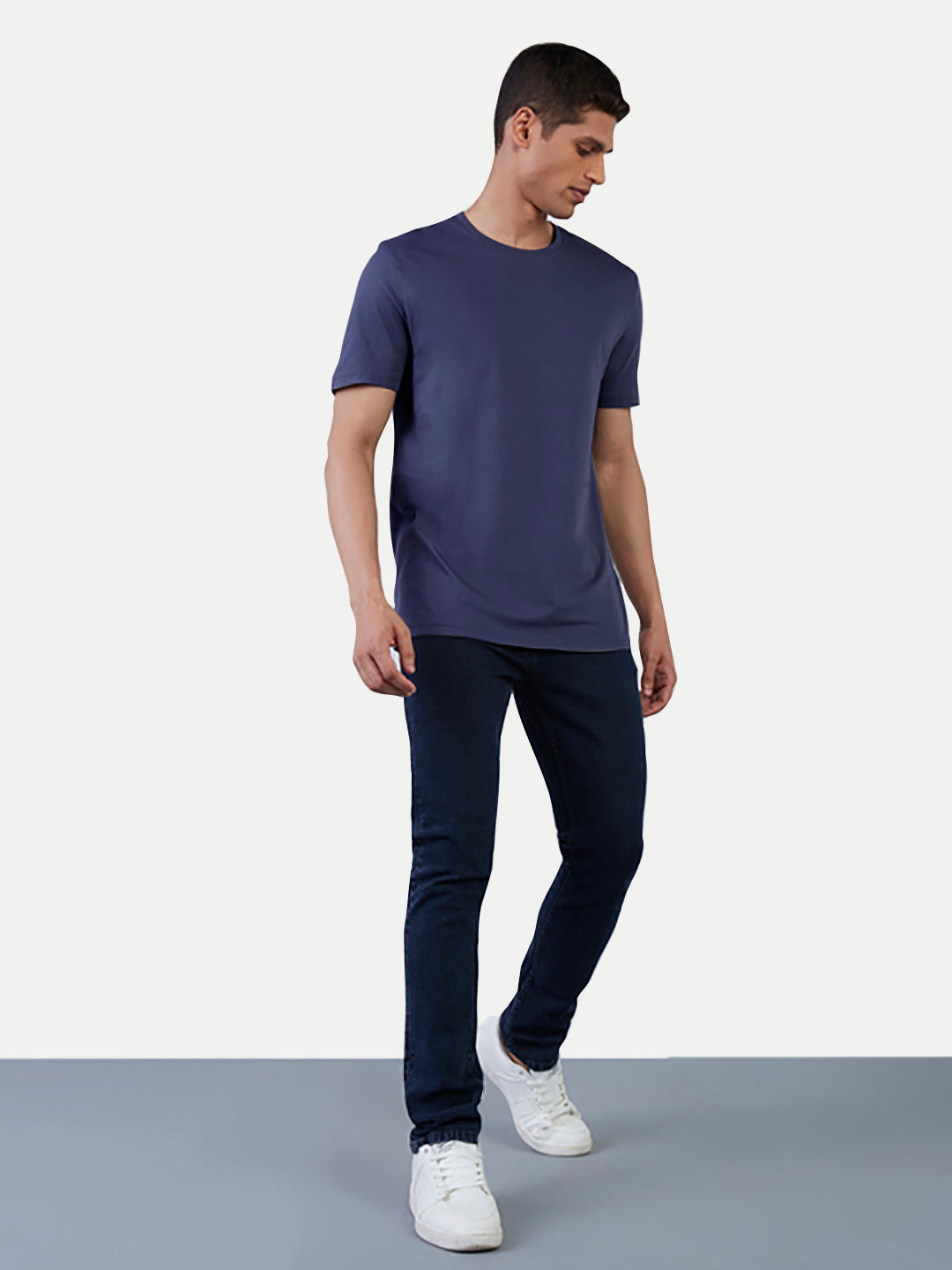 Radprix Men Basic Navy Crew Neck T Shirt