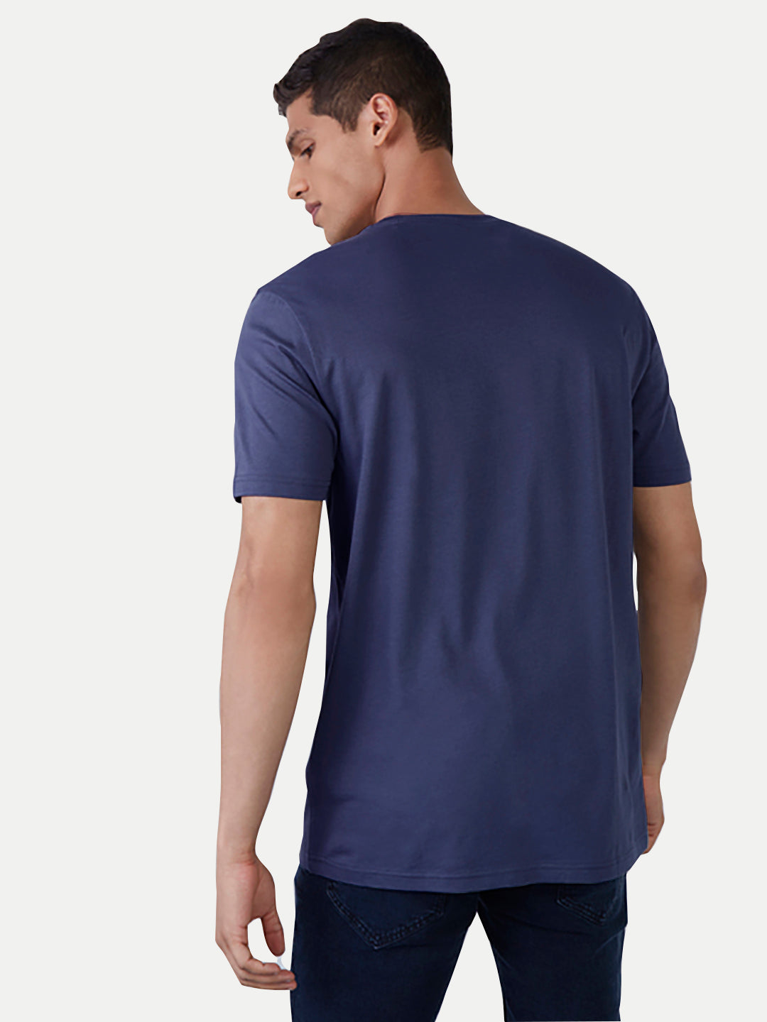 Radprix Men Basic Navy Crew Neck T Shirt