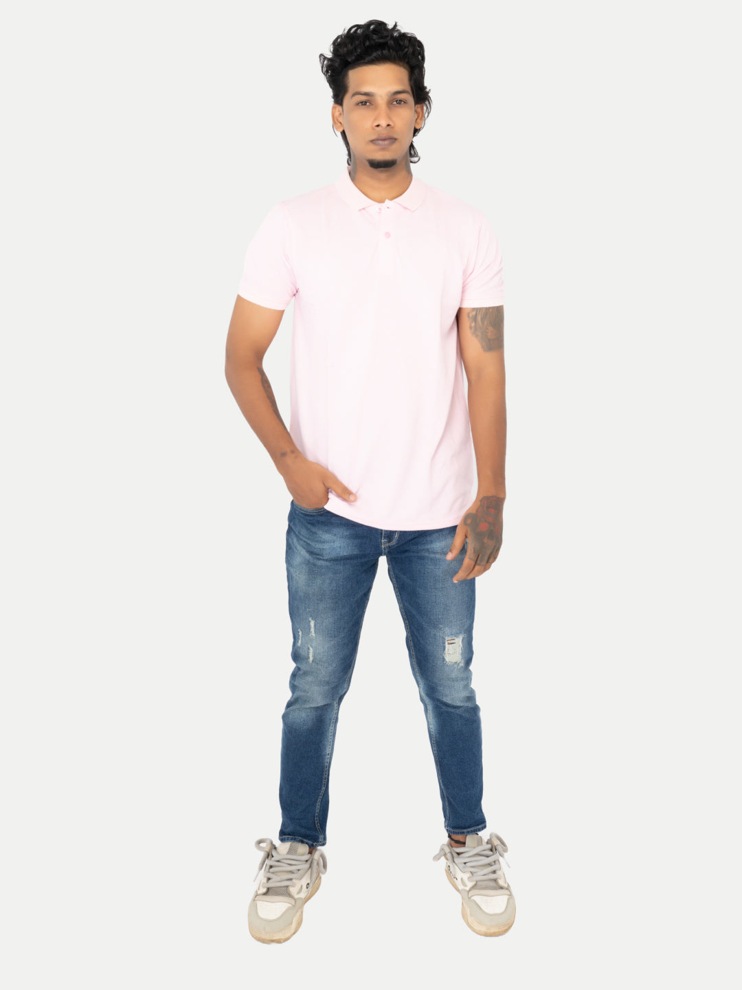 Radprix Men Pink Polo T-shirt