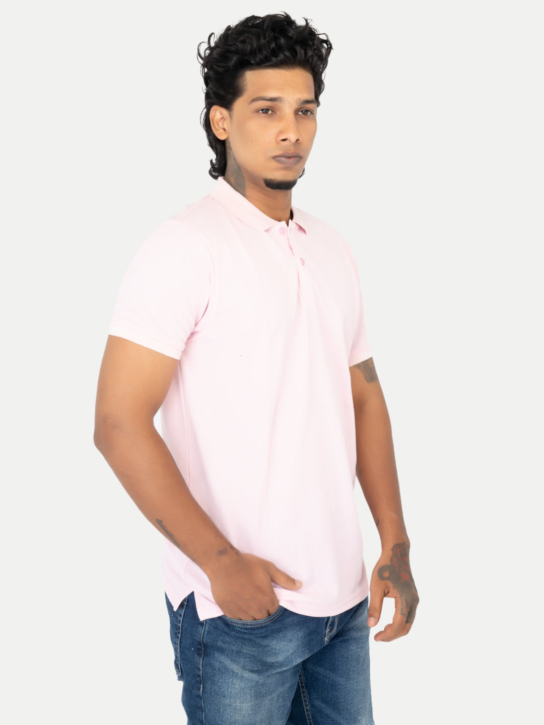 Radprix Men Pink Polo T-shirt