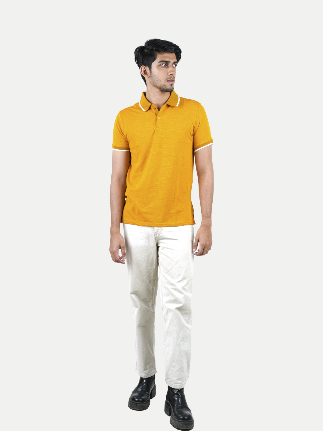 Radprix Men Mustard Polo T-shirt