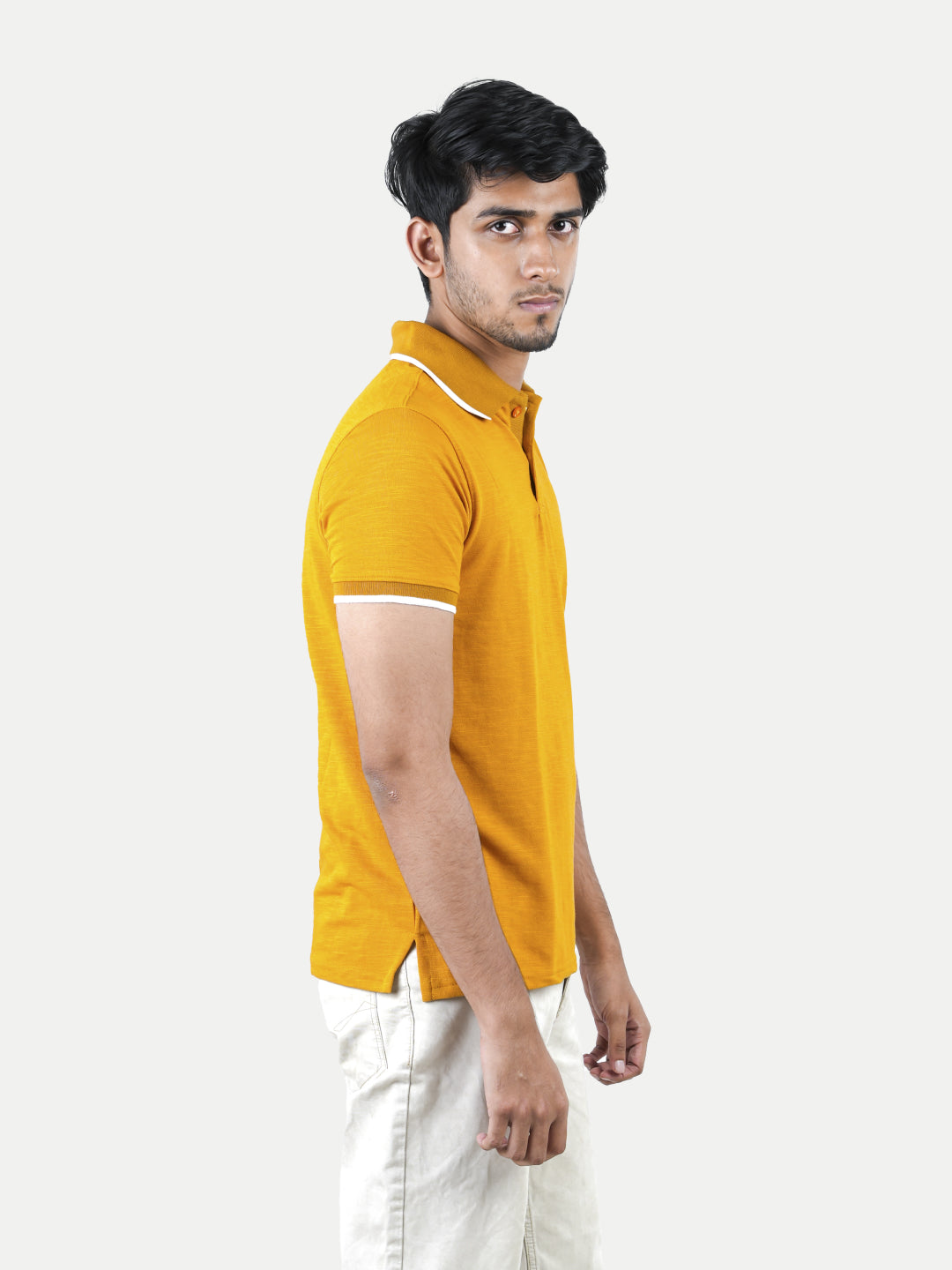 Radprix Men Mustard Polo T-shirt