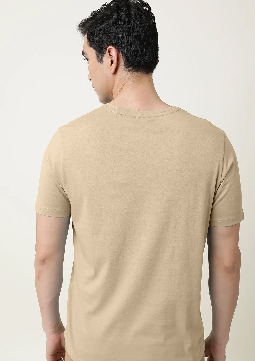 Radprix Men Beige V neck T-shirt