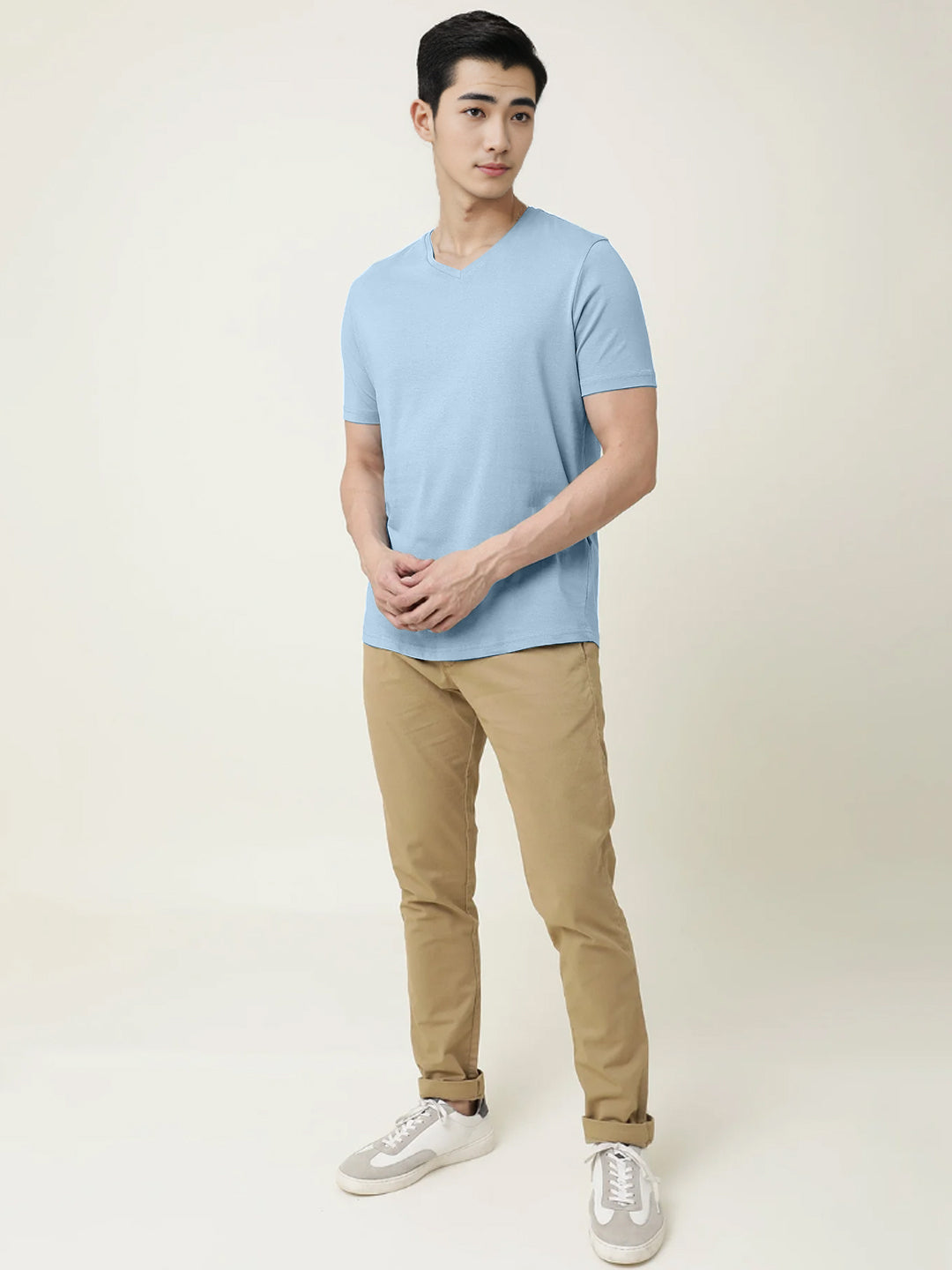 Radprix Men Sky V neck T-shirt