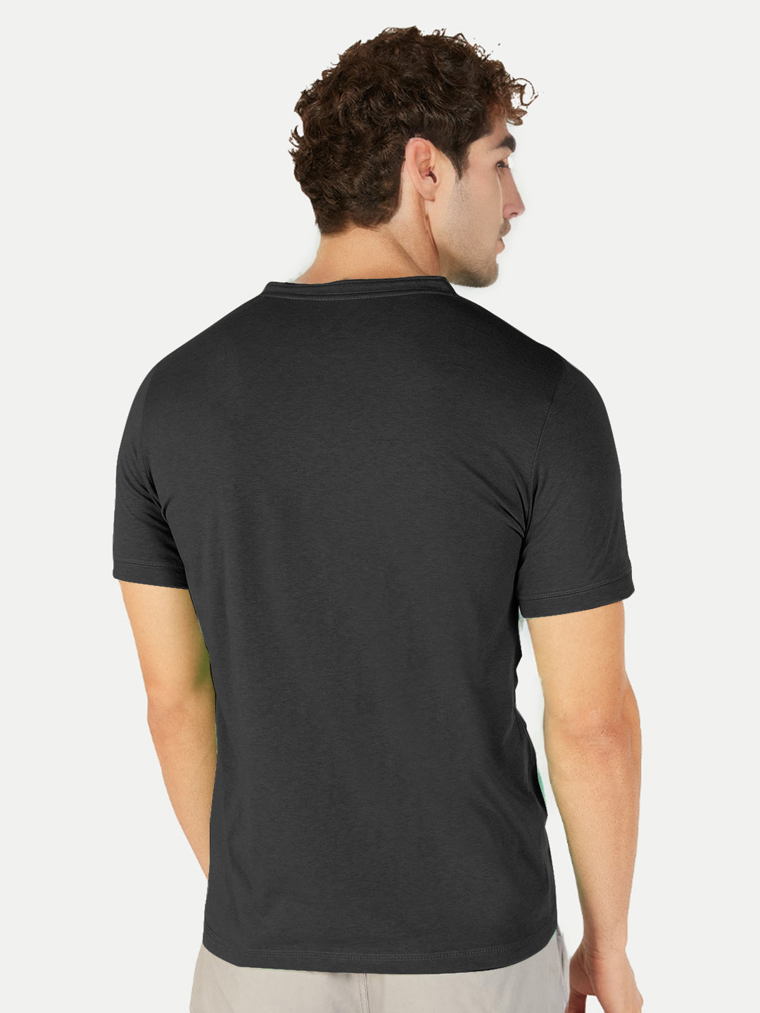 Radprix Men black Henley neck T-shirt