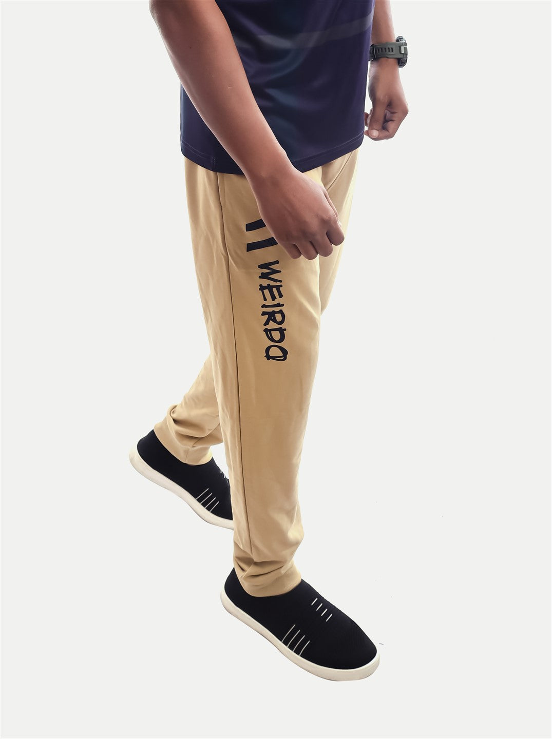 Radprix Men Camel Solid Elasticated Cotton activewear Printed Joggers